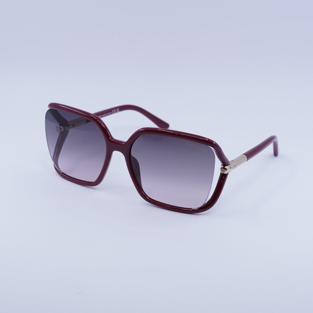 Tom Ford Solange-02 FT1089 75B Sunglasses Fuxia Square Frame, Smoke Lenses